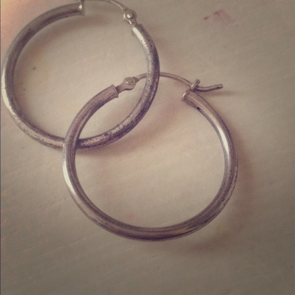 Silver hoop earrings